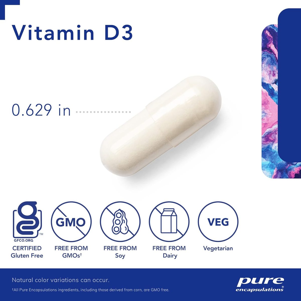 Vitamin D3 125 mcg (5,000 IU) with Vitamin D – 60 Capsules