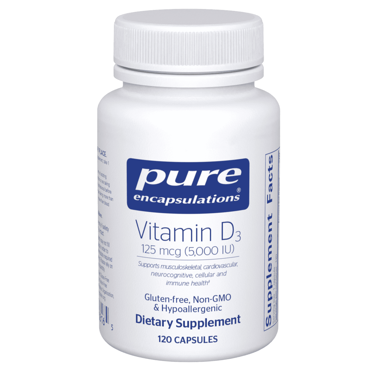 Vitamin D3 125 mcg (5,000 IU) with Vitamin D – 60 Capsules
